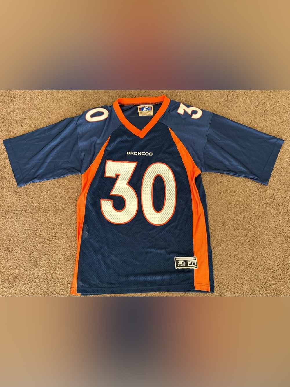 Vintage  Terrell Davis Starter Sewn Denver Broncos